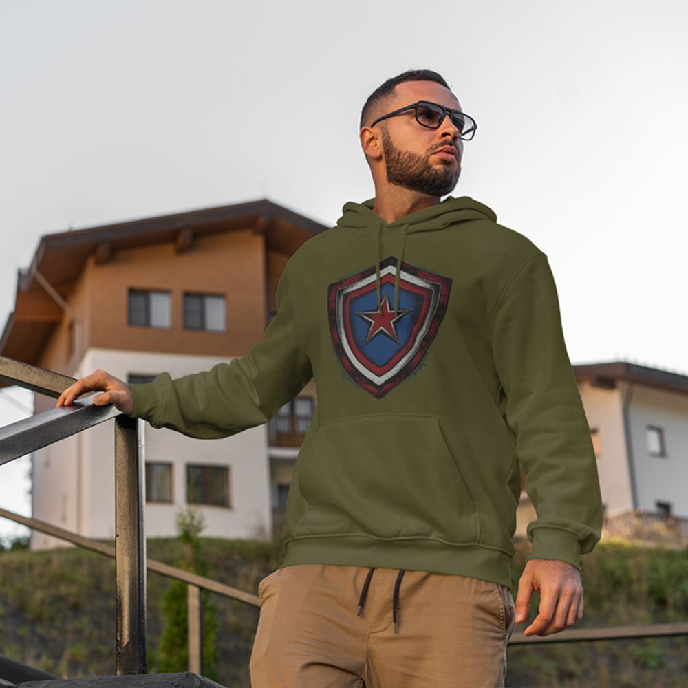 The Shield Hoodie-Olive