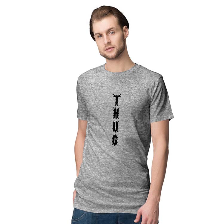 THUG Men T-Shirt-Grey Melange
