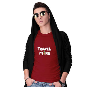 Travel More Men T-Shirt-Maroon