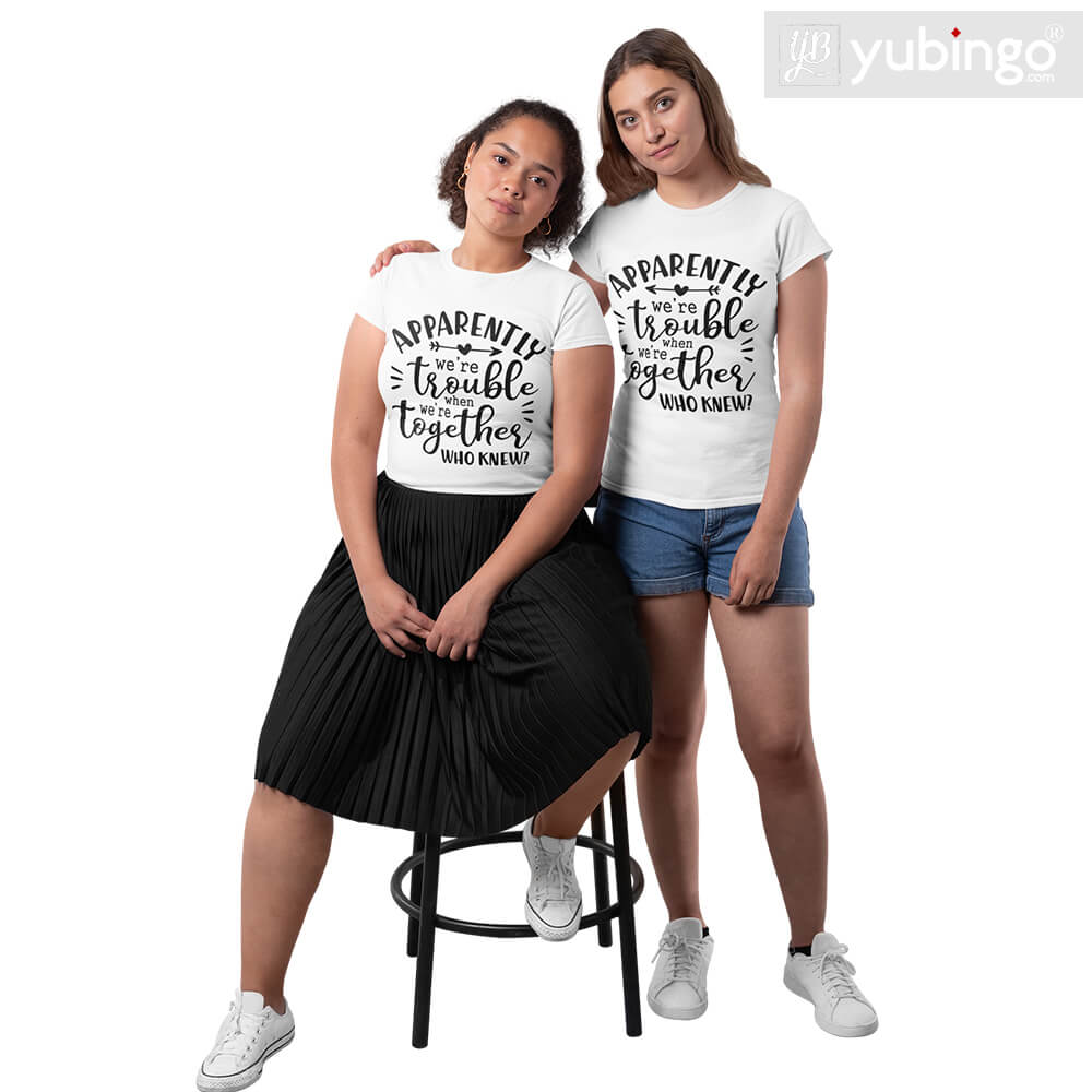 Trouble Together T-Shirt-White