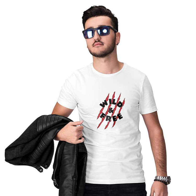 Wild and Free Men T-Shirt-White