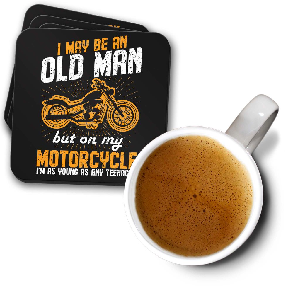 Young On Motorcycle Coasters