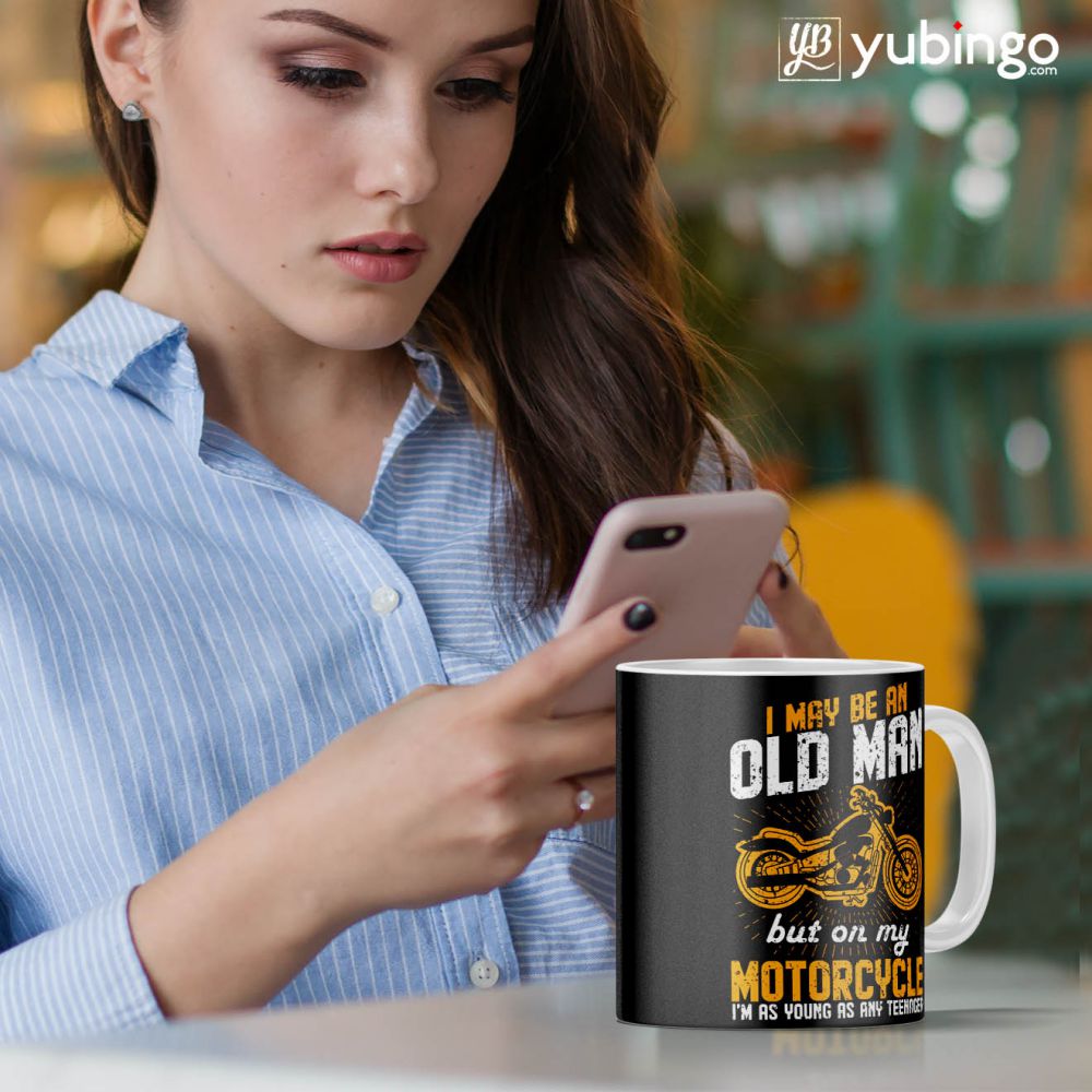 Young On Motorcycle Coffee Mug-Image3