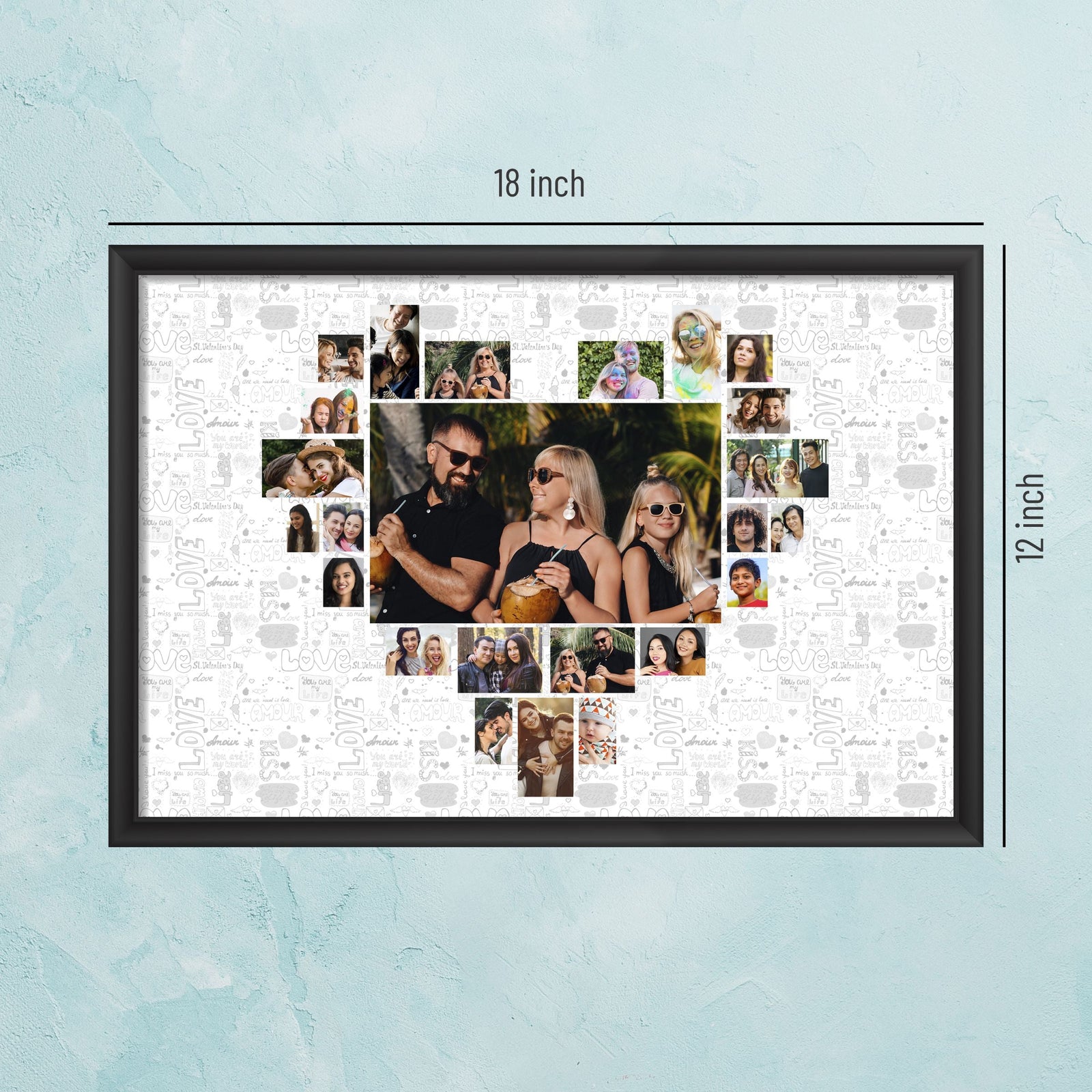 Heart Photo Collage Customised Frame-Image6