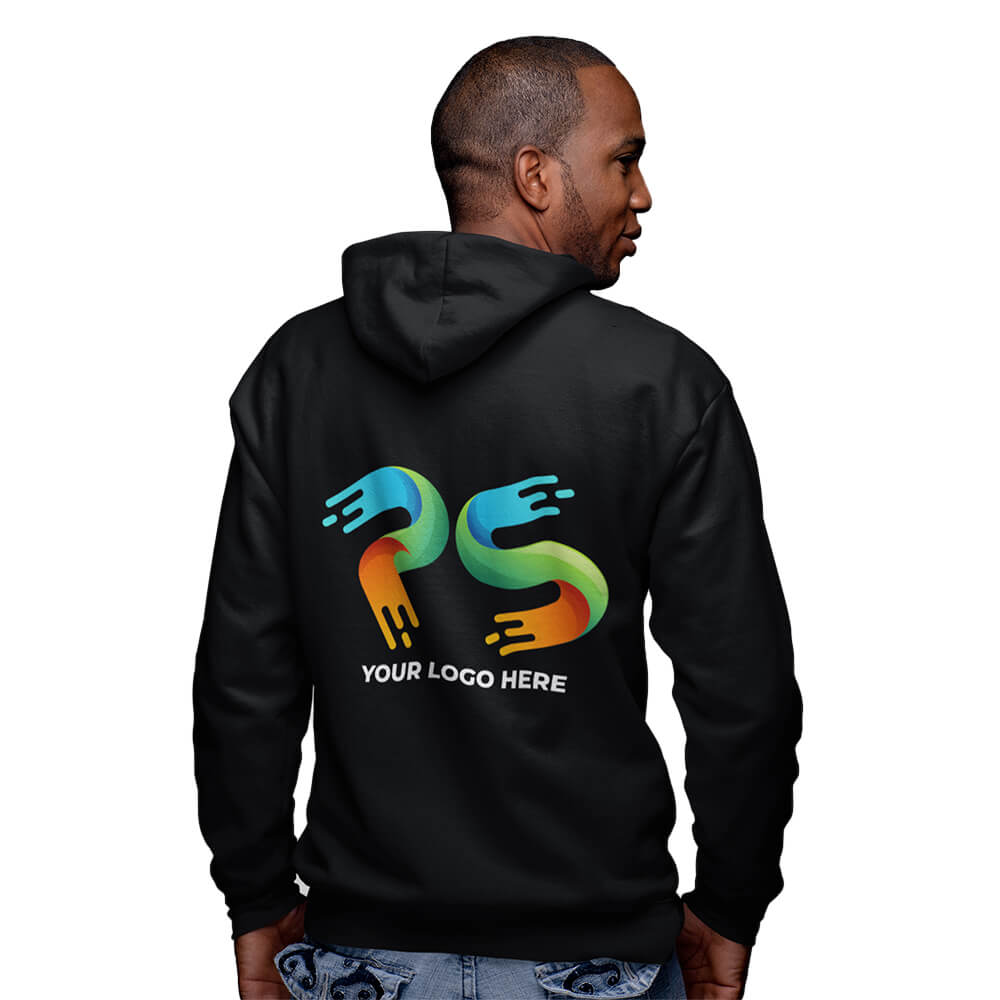 Black Customised Zipper Hoodie - Back Print
