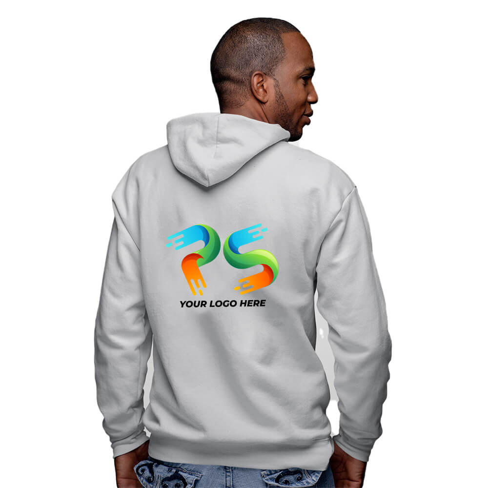 Grey Heather Customised Zipper Hoodie - Back Print