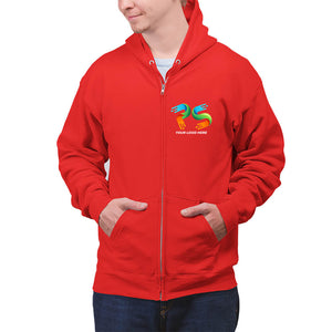 RedCustomised Zipper Hoodie - Front and Back Print