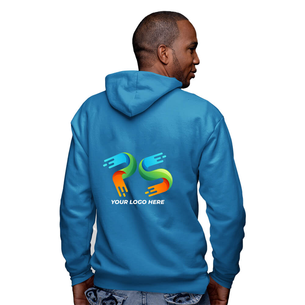 Royal Blue  Customised Zipper Hoodie - Back Print
